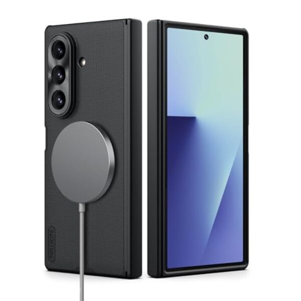 Nillkin Capa Samsung Galaxy Z Fold 7 Magsafe, protetor de tela integrado, proteção de dobradiça magnética, compatível com MagSafe Black