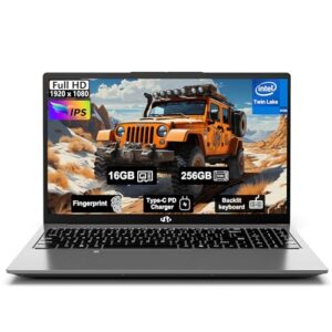 NIMO-15.6" Student-Laptop, 13th Gen N150,16GB RAM 256GB SSD(Beat to i3-1115G4, Up to 3.6GHz), Backlit Keyboard Fingerprint FHD Computer Wi-Fi 6 BT5.2 65W Type-C