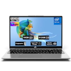 NIMO-15.6" Student-Laptop, 13th Gen N150,16GB RAM 512GB SSD(Beat to i3-1115G4, Up to 3.6GHz), Backlit Keyboard Fingerprint FHD Computer Wi-Fi 6 BT5.2 65W Type-C