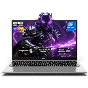 NIMO-15.6" Student-Laptop, 13th Gen N150,8GB RAM 256GB SSD(Beat to i3-1115G4, Up to 3.6GHz), Backlit Keyboard Fingerprint FHD Computer Wi-Fi 6 BT5.2 65W Type-C