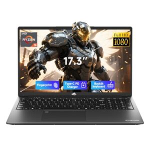 NIMO 17.3" IPS FHD-Gaming-Laptop, Ryzen 5 6600H 16GB DDR5 RAM 1TB SSD (Beat i7-1165G7 Up to 4.5GHz) Radeon 660M GPU-Computer with 100W Type-C Backlit Keyboard Fingerprint