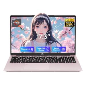NIMO 17.3" IPS FHD-Gaming-Laptop, Ryzen 5 6600H 16GB DDR5 RAM 1TB SSD (Beat i7-1165G7 Up to 4.5GHz) Radeon 660M GPU-Computer with 100W Type-C Backlit Keyboard Fingerprint