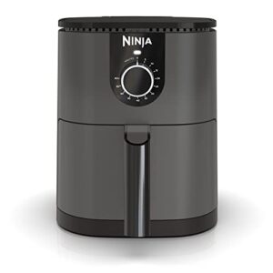Ninja Mini fritadeira AF080, capacidade de 2 quartos, compacta, antiaderente, com temporizador de ajuste rápido, cinza