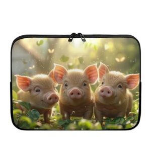 Nittanovaca Bolsa para laptop com estampa de porco para mulheres e homens, leve, resistente à água, bolsa para computador, maleta de 43 cm com zíper, capa de transporte para computador fácil de