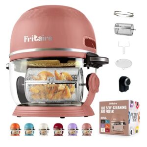 Non Toxic Air Fryer - Airfryer de vidro de 5 litros com visibilidade 360, autolimpante, fritadeira a ar de vórtice de 400F para cozinhar uniformemente, sem BPA, sem Teflon e funções 6 em 1, assado