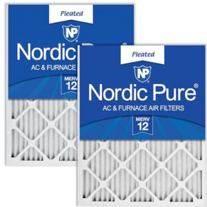 Nordic Pure 12 x 16 x 1 (tamanho real: 28 x 38 x 38 cm) Filtros de ar plissados MERV 12 pacotes com 2