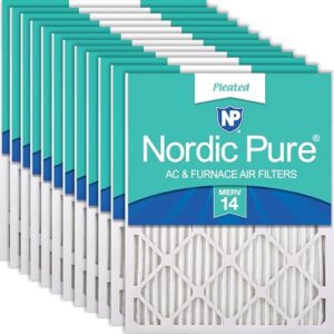 Nordic Pure 12 x 16 x 1 (tamanho real: 29 x 38 x 38 cm) Filtros de ar plissados MERV 14 pacote com 12