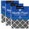 Nordic Pure 12 x 25 x 2 (tamanho real: 29 x 61 x 61 x 3 3/4) Filtros de ar de forno MERV 12 plissados mais carbono pacote com 3