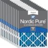 Nordic Pure 20 x 25 x 2 (tamanho real: 48 x 61 x 61 x 3 cm) Filtros de ar plissados MERV 7 pacote com 12