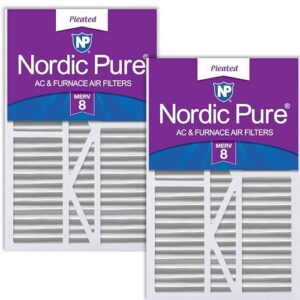 Nordic Pure 40 x 63 x 13 cm (tamanho real: 38 x 63 x 13 cm) Goodman/Carrier/Amana filtro de ar MERV 8 de substituição, pacote com 2