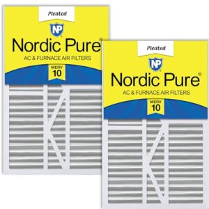 Nordic Pure 40 x 63 x 13 cm (tamanho real: 38 x 63 x 53 x 14 cm) Goodman/Carrier/Amana Filtro de ar MERV 10 de substituição, pacote com 2