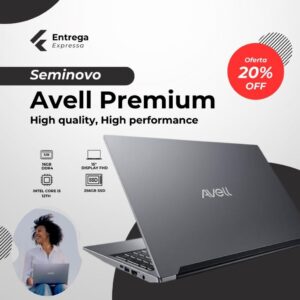 Notebook Avell B.ON Lite i5 12ª 16GB RAM 256GB NVME Tela 15,6” Full HD – Desempenho e Entrega Rápida