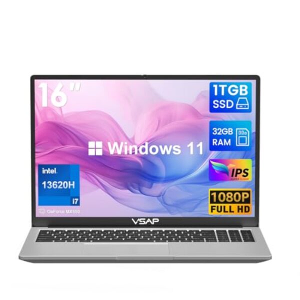 Notebook i7 13 13620H 32GB RAM 1TB SSD MX550 Windows 11 16in