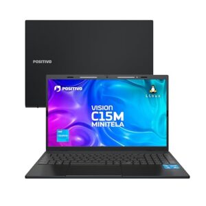 Notebook Positivo Vision C15M Intel Celeron N4500 Linux 8GB RAM 256GB eMMC Tela 15" Full HD IPS Antirreflexo – com Minitela - Cinza