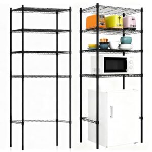 NouraVita Mini prateleira de geladeira de 4 níveis, altura ajustável, prateleira de armazenamento para minigeladeira e suporte de micro-ondas para dormitório, cozinha, escritório, 195,6 cm A x 61 cm L