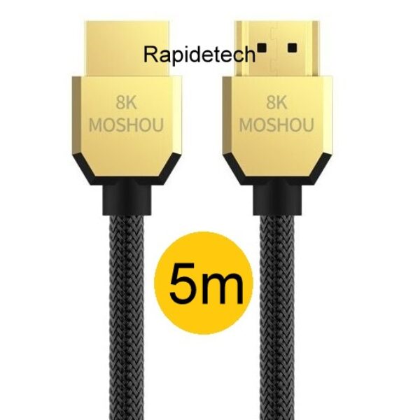 Novo cabo hdmi 2.1 slim Moshou 8k 240 hz ideal rtx 4060 4070 4080 4090 5090 - 5m