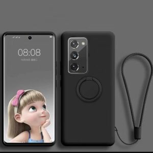 nulala Capa compatível com Samsung Galaxy S20 FE, capa com suporte de anel magnético de silicone preta