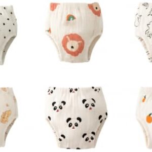 NURTUREBLOOM, Roupa íntima de treinamento 100% algodão musselina para crianças pequenas (1 pacote com 6, 10 a 16 kg), reutilizável, resistente a vazamentos, respirável para peles sensíveis