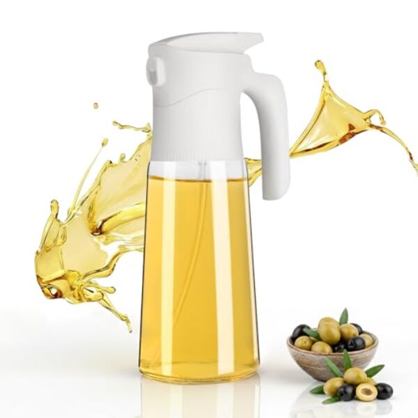 NYXVAULT, Um frasco de spray de azeite de oliva de vidro de 300 ml, com controle de dosagem preciso, funciona como uma cozinha prática, ferramenta de fritadeira a ar para saladas, fritar, grelhar