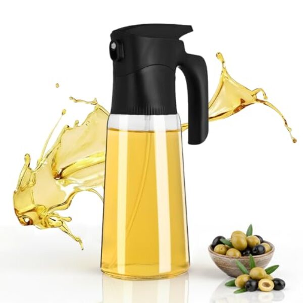 NYXVAULT, Um frasco de spray de azeite de oliva de vidro de 300 ml, com controle de dosagem preciso, funciona como uma cozinha prática, ferramenta de fritadeira a ar para saladas, fritar, grelhar