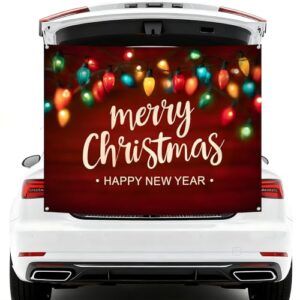 NYZE Kit de decoração de carro para SUV, porta de garagem, decoração de carro, arco de garagem, faixa de Natal para decoração de festa de Natal (cereja natal e feliz ano novo)