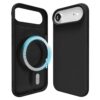 oakxco Capa de silicone para iPhone 17 Air compatível com carregamento Magsafe magnético sem fio, gel de borracha macia fina com ímã, capa fosca TPU Mag para mulheres e homens, preta
