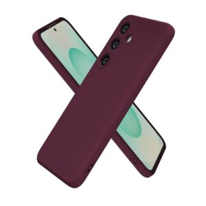 oakxco Capa de silicone para Samsung Galaxy S25 Plus, ultrafina, fina, para mulheres e meninas, cor simples, minimalista, estética, fofo, design feminino, gel de borracha macia com capa para câmera