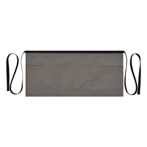 ODAWA Avental de calêndula 3 bolsos garçom garçom garçonete garçonete aventais curtos aventais de servir para garçonetes, 30 cm, Ferro cinza, Tamanho Único