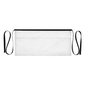 ODAWA Avental de cintura com 3 bolsos rosa blush meia avental para garçonete, Fumê branco, Tamanho Único