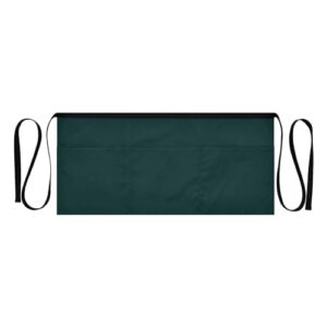 ODAWA Avental verde militar garçonete avental com 3 bolsos restaurante cozinha chef garçom, 30 cm, Preto, verde, Tamanho Único