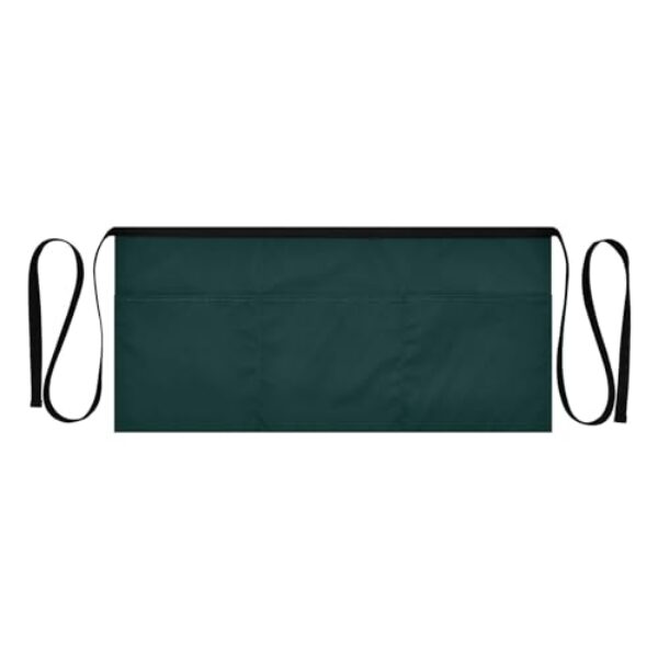 ODAWA Avental verde militar garçonete avental com 3 bolsos restaurante cozinha chef garçom, 30 cm, Preto, verde, Tamanho Único
