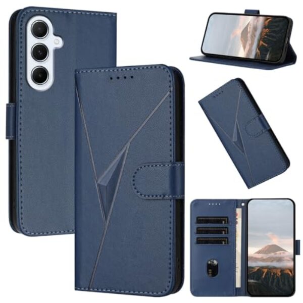 Oduio Capa carteira para Samsung Galaxy A36 5G/A56 5G de 6,7 polegadas, capa flip magnética de couro PU com suporte para cartão, capa protetora à prova de choque para celular Galaxy A36/ A56 5G, azul