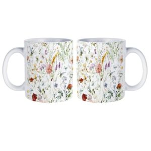 OEDTF Canecas de café de cerâmica, 325 ml, laváveis na lava-louças e no micro-ondas, xícaras de chá brancas com alça, xícara de café decorativa, presente para homens e mulheres, adequado para