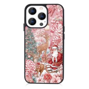 OFQKOAKS Capa para iPhone 17 Pro, linda capa de telefone para festivais de trenó de inverno e Natal, capa protetora fina de TPU macio para mulheres e meninas