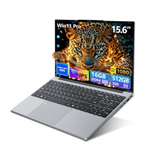 Omnica Laptop para jogos de 15,6 polegadas 2025, laptop com N95 Quad-Core até 3,4GHz, SSD DDR4 de 16 GB de 512 GB, teclado retroiluminado, desbloqueio de impressão digital, FHD 1920 * 1080, WiFi5