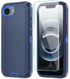 ONOLA Capa compatível com iPhone 16e com protetor de tela HD, [2 em 1] Capa de telefone de proteção resistente para iPhone 16e 6,1 polegadas (azul escuro marinho)
