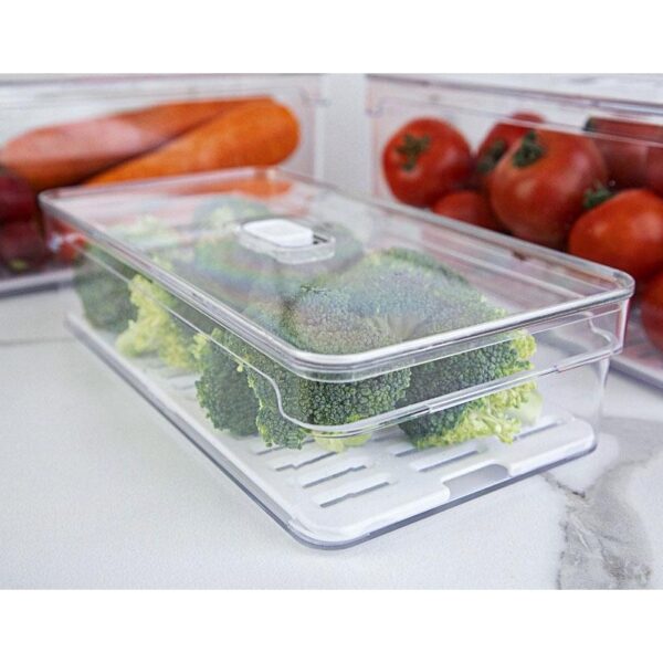 Organizador De Geladeira 2,8 Litros Com Tampa Clear Fresh - OF 200 Natural