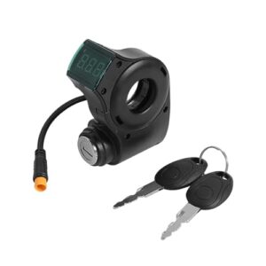 oshhni Trava de interruptor para bicicleta elétrica com duas chaves, fácil de instalar, display digital confiável, substituição de interruptor de ignição