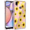 Osophter Capa para Samsung Galaxy A10S, capa para Galaxy M01S floral para meninas e mulheres com absorção de choque, borracha de TPU flexível de silicone macio para Galaxy A10S (flor do sol)
