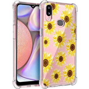Osophter Capa para Samsung Galaxy A10S, capa para Galaxy M01S floral para meninas e mulheres com absorção de choque, borracha de TPU flexível de silicone macio para Galaxy A10S (flor do sol)