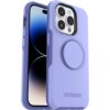 OTTERBOX Capa antimicrobiana para Apple iPhone 14 Pro Otter + Pop Symmetry Series - Periwink (roxo) (77-88760), proteção durável, PopTop intercambiável