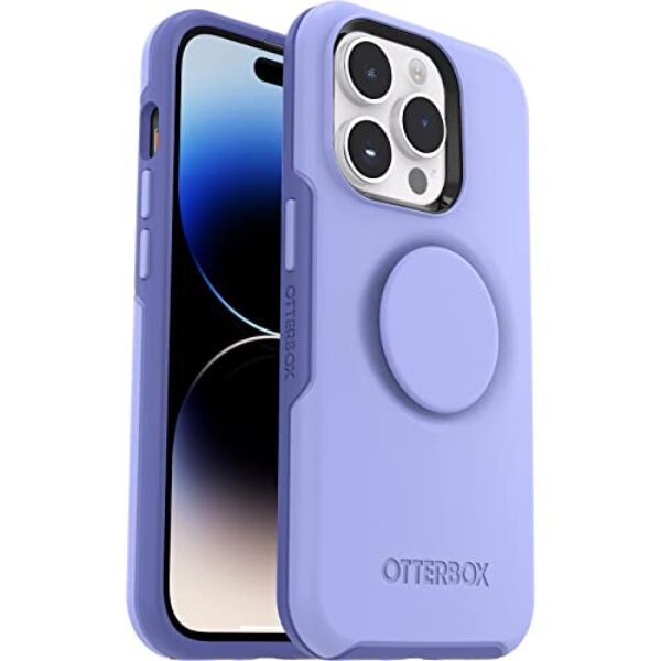 OTTERBOX Capa antimicrobiana para Apple iPhone 14 Pro Otter + Pop Symmetry Series - Periwink (roxo) (77-88760), proteção durável, PopTop intercambiável