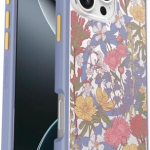 OtterBox Capa para iPhone 16 Pro Max – Série Symmetry – Floral Roxo (Transparente) – Encaixa-se ao MagSafe – Ultrafina – Bordas elevadas protegem a câmera e a tela – Embalagem sem varejo