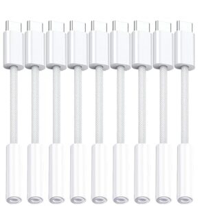 Pacote com 10 adaptadores USB C para fone de ouvido, adaptador de áudio USB C para 1/20.3 cm compatível com iPhone 16 15 Samsung Galaxy S25, S24, S23 Ultra, Note 20, iPad Pro, MacBook, Pixel XL e mais