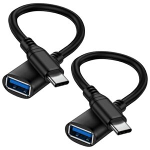 Pacote com 2 adaptadores USB C para USB, cabo OTG tipo C, transferência de dados de alta velocidade, USB 3.0 fêmea para USB C macho OTG adaptador para Samsung Galaxy S25 Ultra 24 FE S23 S22 S21 A55