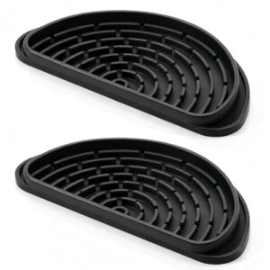 Pacote com 2 bandejas coletoras de silicone para geladeira – Tapete universal para dispensador de água e gelo, almofada de gotejamento reutilizável antiderramamento para Whirlpool, Samsung, LG