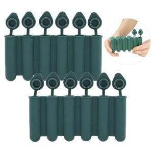 Pacote com 2 bandejas de silicone para cubos de gelo com tampa, formas longas de 6 furos, bandeja de gelo flexível e de liberação fácil com capa resistente a derramamentos, forma de cubos de gelo para