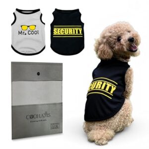 Pacote com 2 camisetas para cachorros pequenos, roupas para filhotes, roupas para animais de estimação, camisetas leves e respiráveis, roupas para cães, chihuahua, pelúcia, yorkies, dachshund e xícara