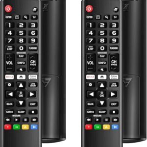 (Pacote com 2) Controle remoto universal para Smart TV LG, compatível com todos os modelos de Smart TV LCD LED OLED UHD HDTV 3D 4K Smart TV, controle remoto de substituição com teclas de atalhos da