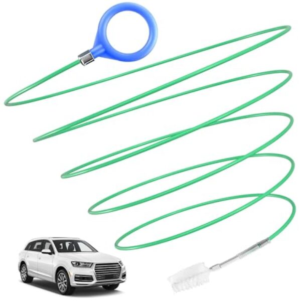 Pacote com 2 ferramentas de limpeza de tubo flexível de 192 cm, escovas de limpeza de ralo de teto solar de carro para carro, esgotos, para-brisas, orifício de drenagem